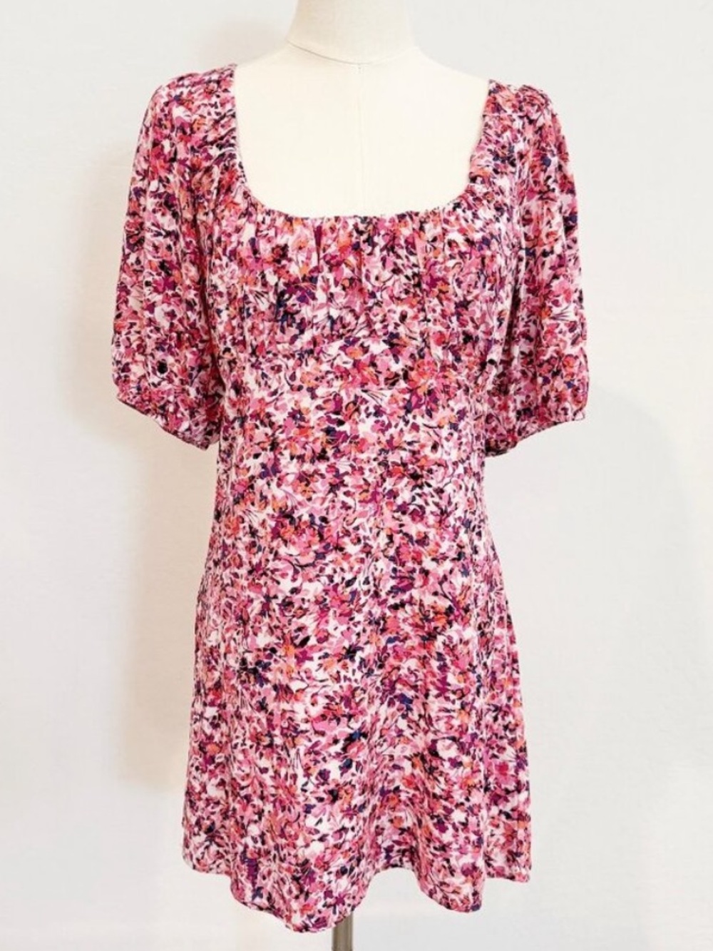 Stillwater Dress Size‎ Medium Floral Square Neck Puff Sleeve Mini Cottagecore
